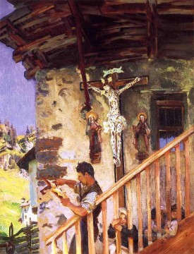 Un crucifijo tirolés John Singer Sargent Pinturas al óleo